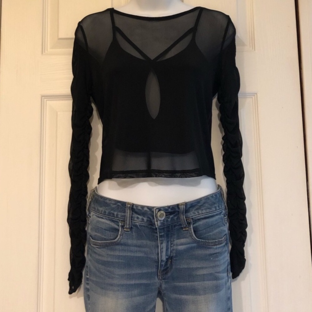 black sheer top